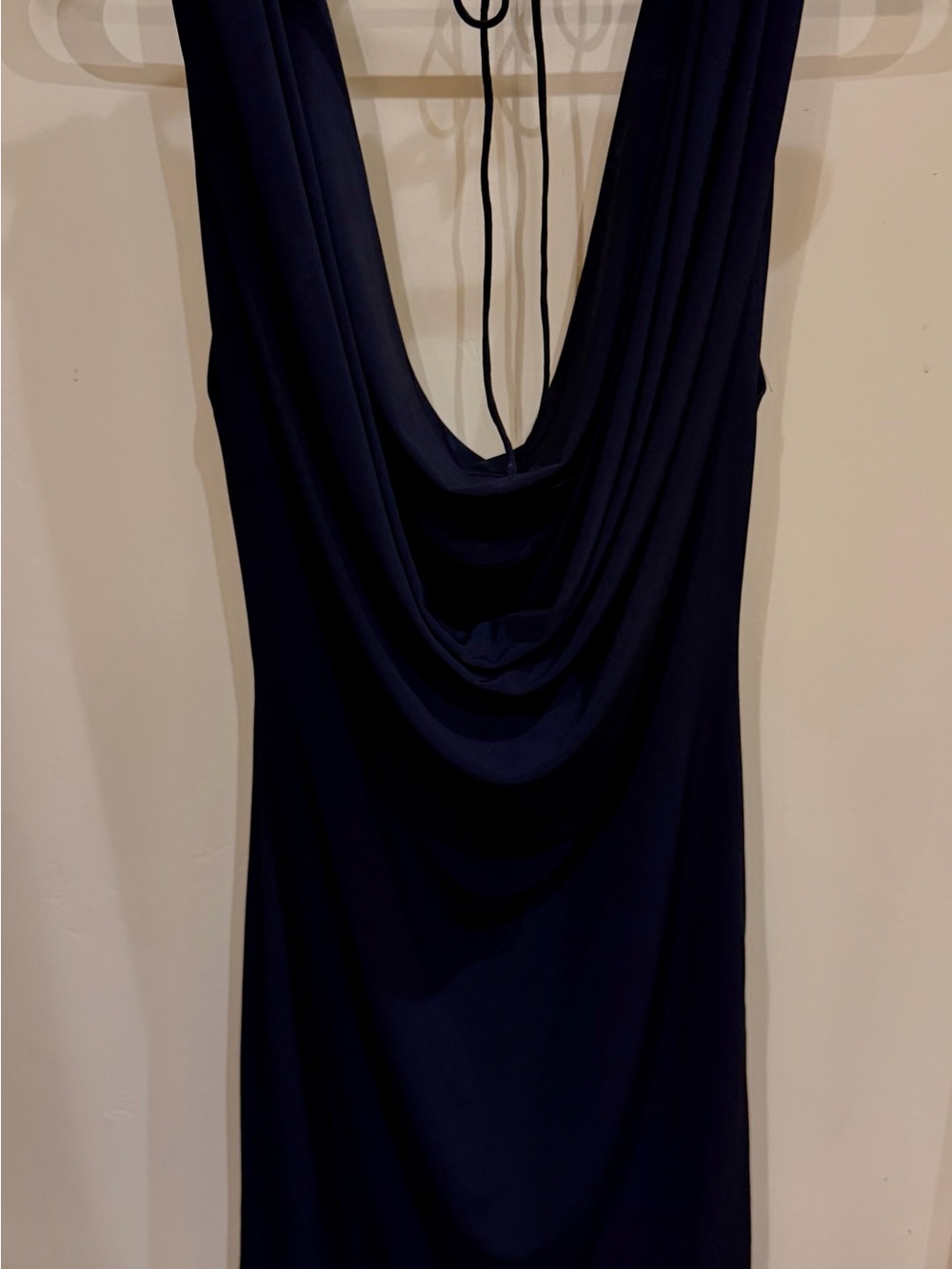 Spence Draped Cowl Neck Dress - Black